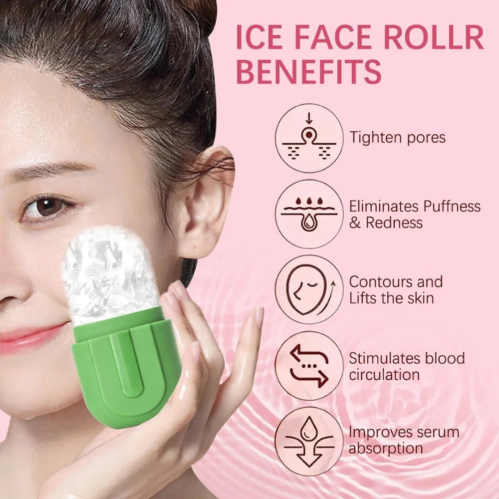 Ice Face Roller & Silicone Ice Trays – Face Lifting & Contouring Tools, Ice Globe Balls Eye Facial Massager, Beauty Skin Care Tools