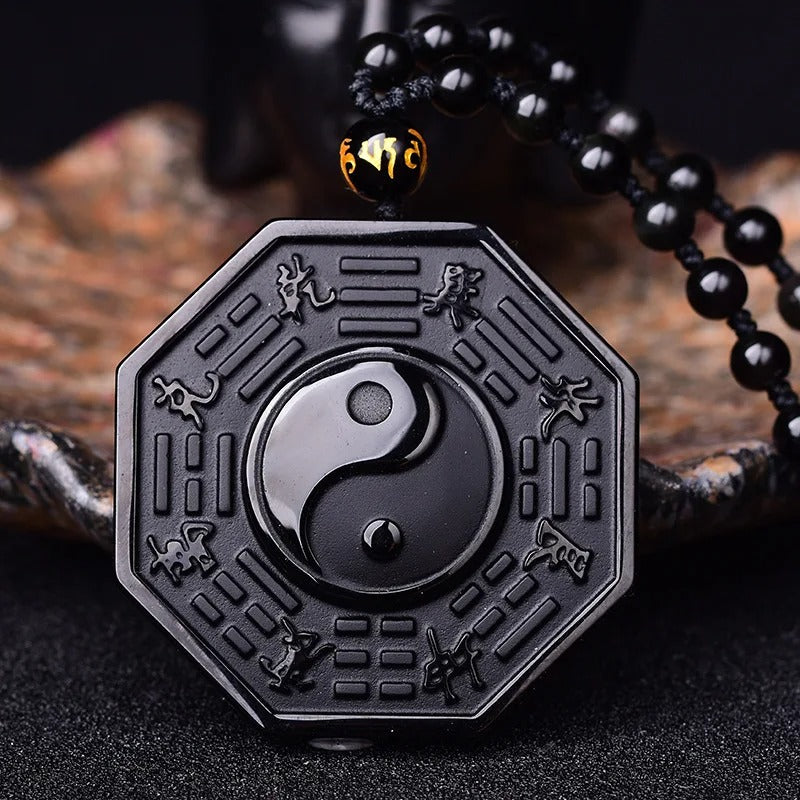 Retro Black Stone Pendant For Men