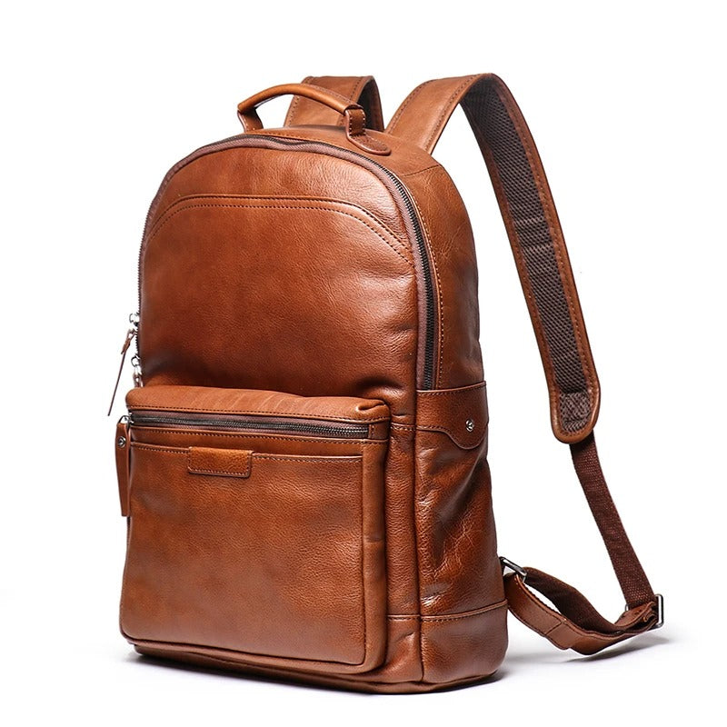 Men's Leather Business Outdoor Travel Backpack