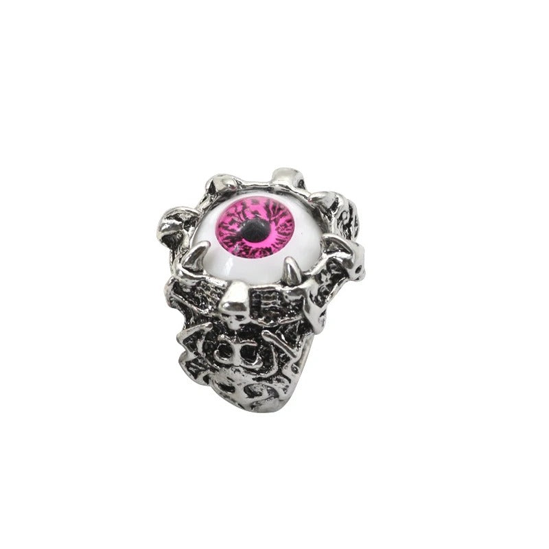 Gothic Punk Devil Evil Eye Adjustable Male Ring Jewelry