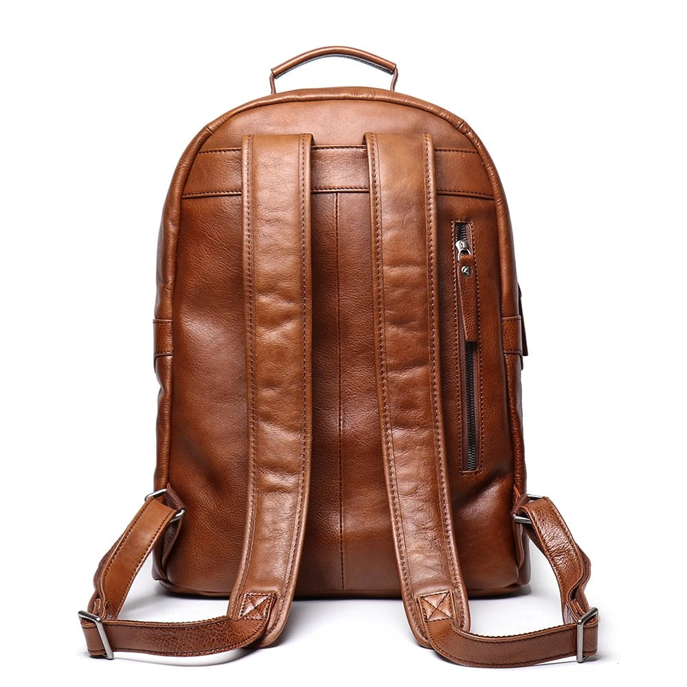 Men's Leather Business Outdoor Travel Backpack