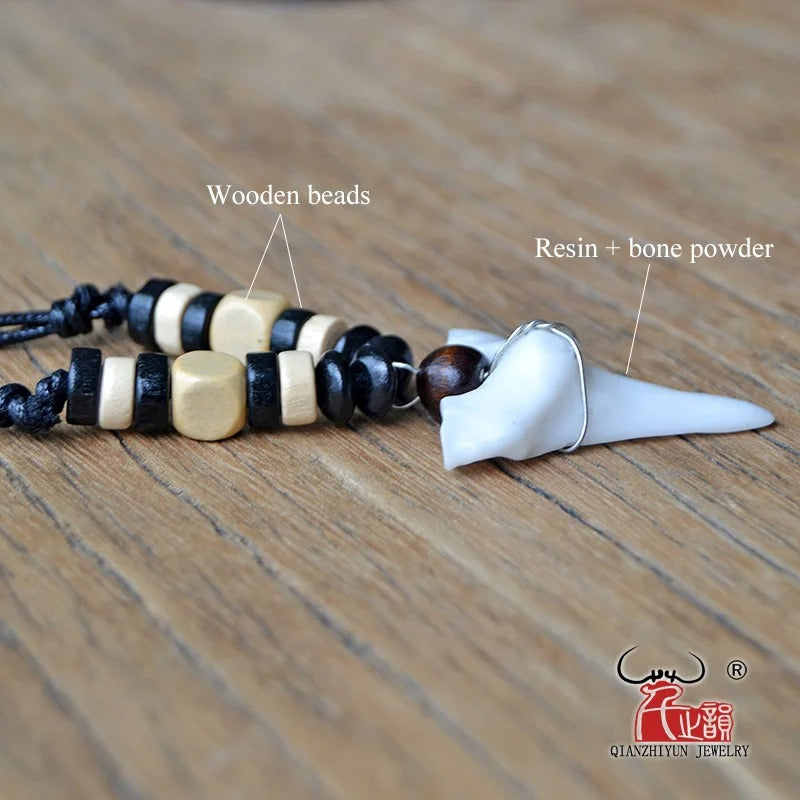 Handmade Surfer Jewelry Imitation Shark Teeth Pendant Necklace