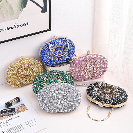 Small Women Luxury Party Round Clutch