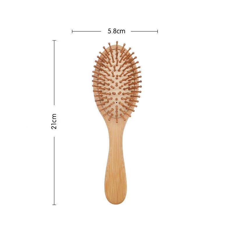Bamboo Wood Paddle Hair Brush – Scalp Massage & Hair Care Comb