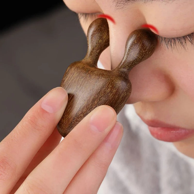Sandalwood Eye & Face Massager – Natural Gua Sha Tool