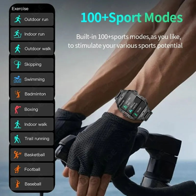 LIGE Bluetooth Sports Fitness Waterproof Smartwatch 420mAH.