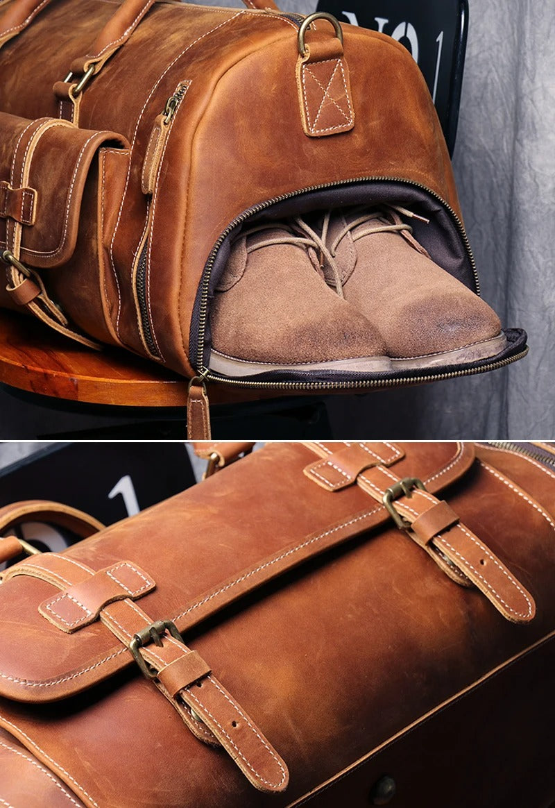 Vintage Leather Hand Carry Travel bag