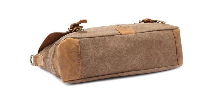 Vintage Leather Canvas Men Business Bag