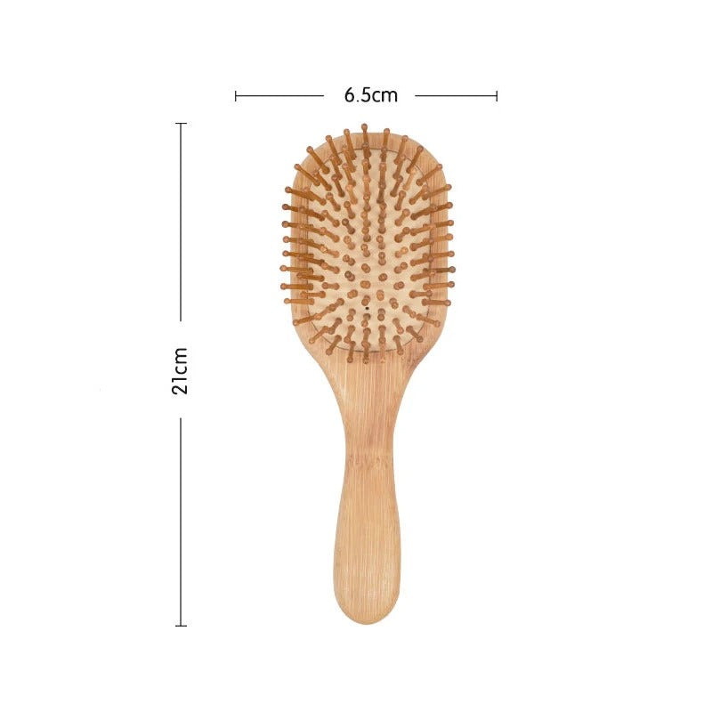 Bamboo Wood Paddle Hair Brush – Scalp Massage & Hair Care Comb