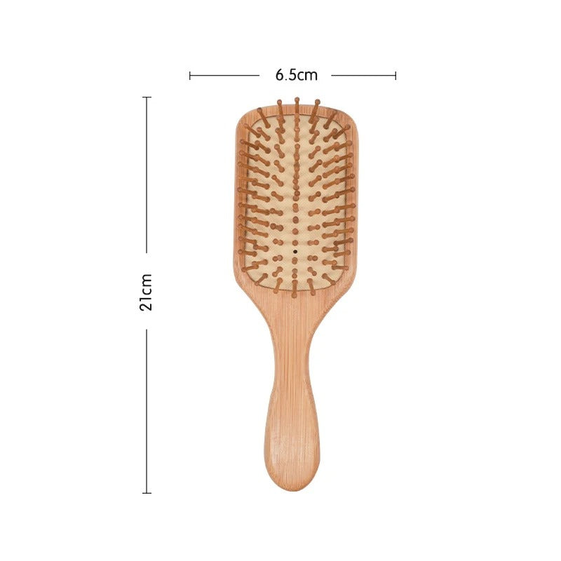 Bamboo Wood Paddle Hair Brush – Scalp Massage & Hair Care Comb