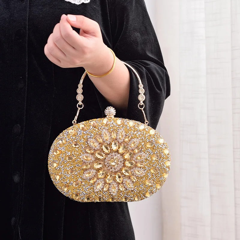 Small Women Luxury Party Round Clutch