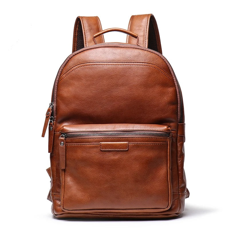 Men's Leather Business Outdoor Travel Backpack