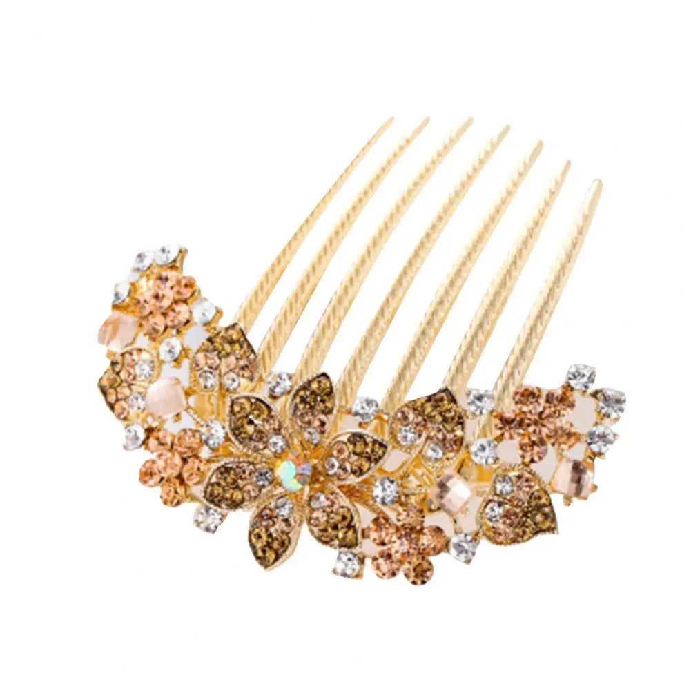 Rhinestone Hollow Out Flower Colorful Hair Ornament Accessories