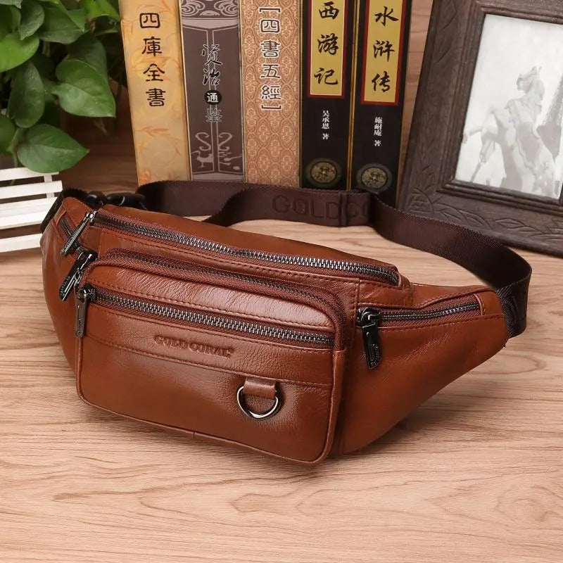 Leather Waist Fanny Pack Bag For Men