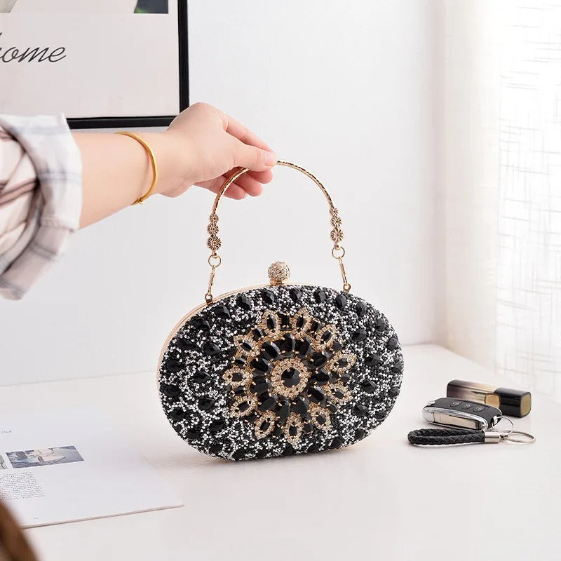 Small Women Luxury Party Round Clutch