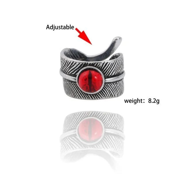 Gothic Punk Devil Evil Eye Adjustable Male Ring Jewelry