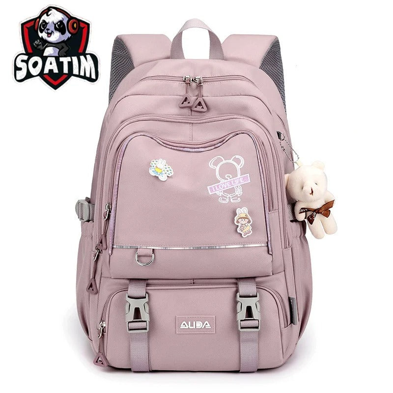 Girls Waterproof School Backpack – Large Oxford School Bag for Kids, Laptop Book Bag for High School & Travel