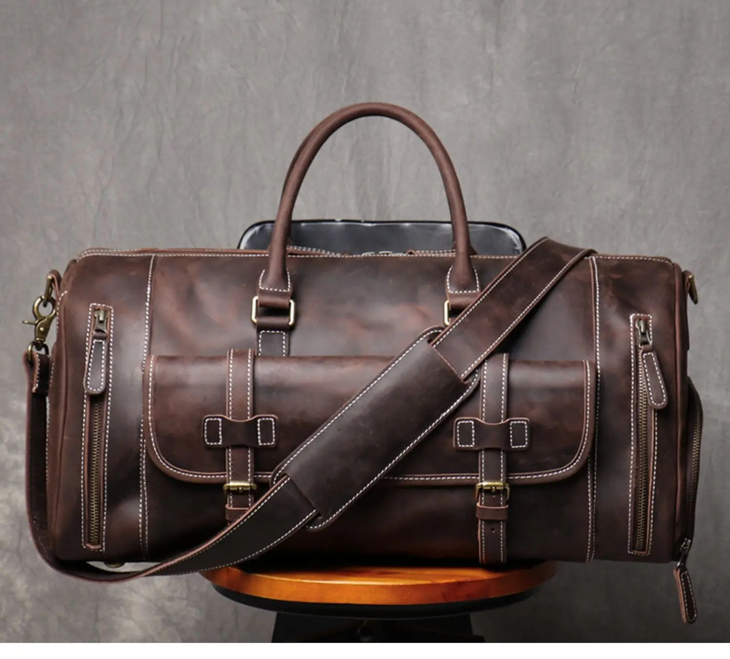 Vintage Leather Hand Carry Travel bag