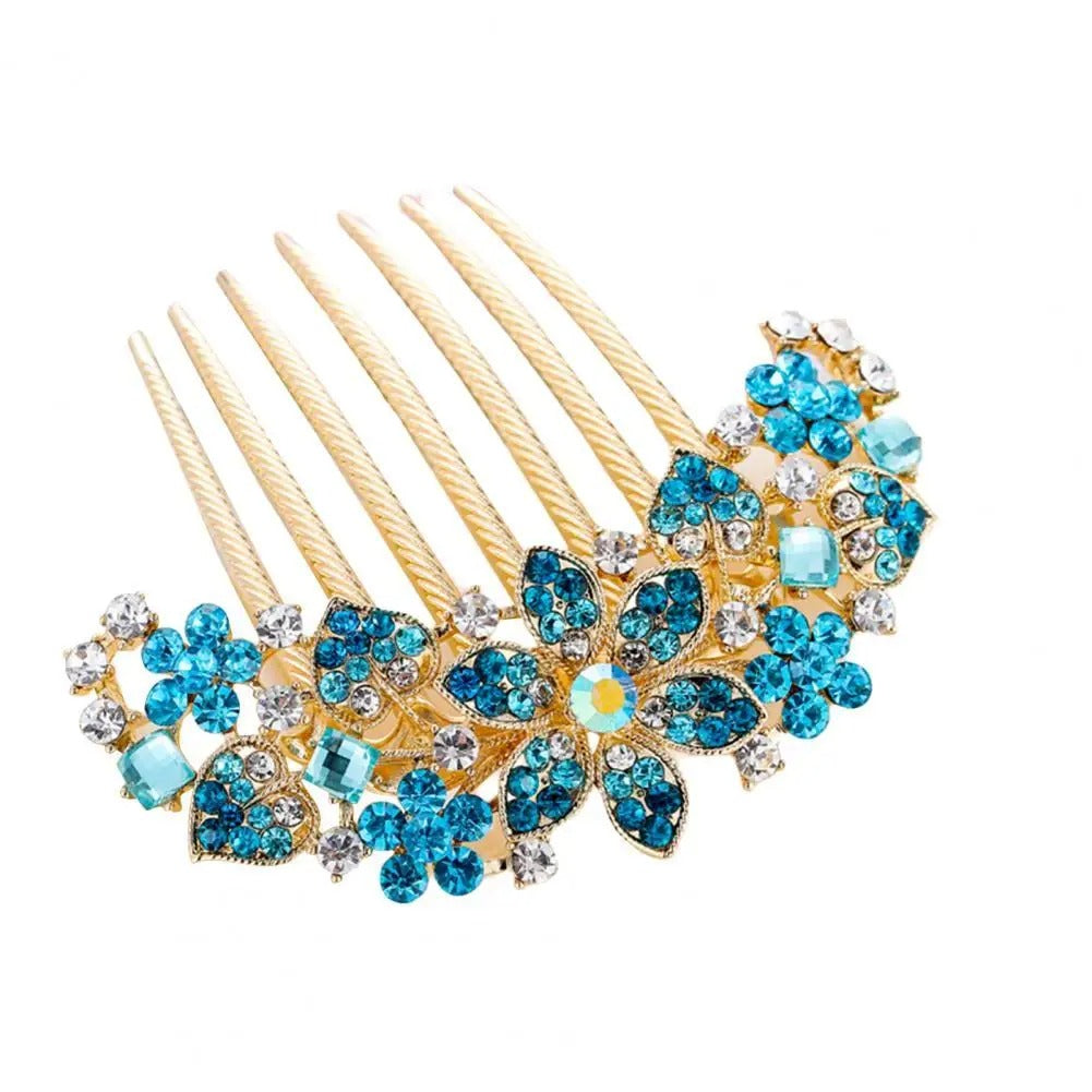 Rhinestone Hollow Out Flower Colorful Hair Ornament Accessories