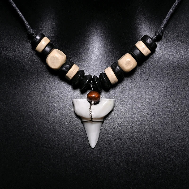 Handmade Surfer Jewelry Imitation Shark Teeth Pendant Necklace