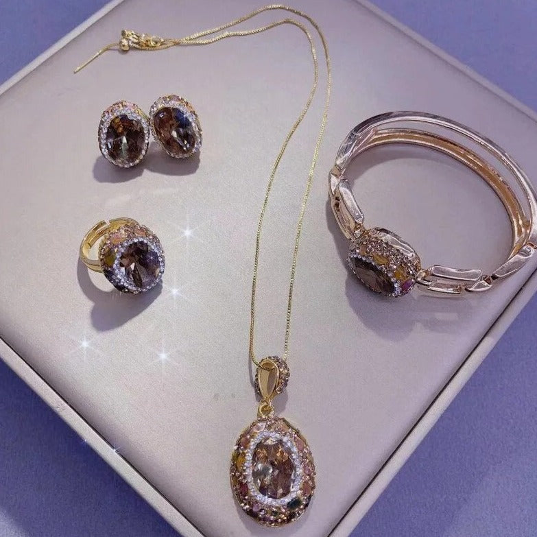 Zultanite Diaspore Stone Gold Plated Jewelry Set - AE