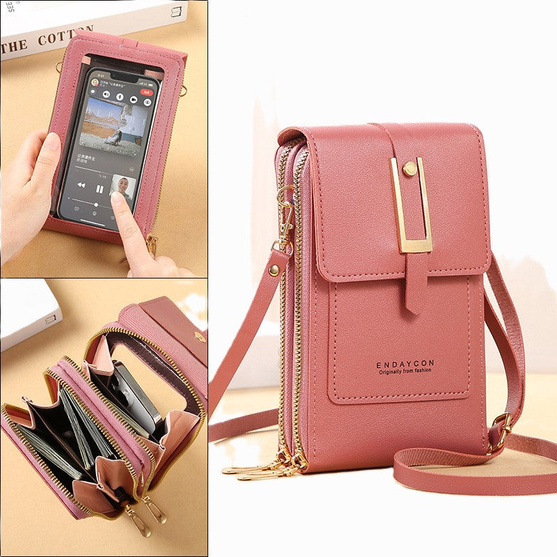 Soft Leather Women's Touch Screen Mobile & Cards Wallet Bag