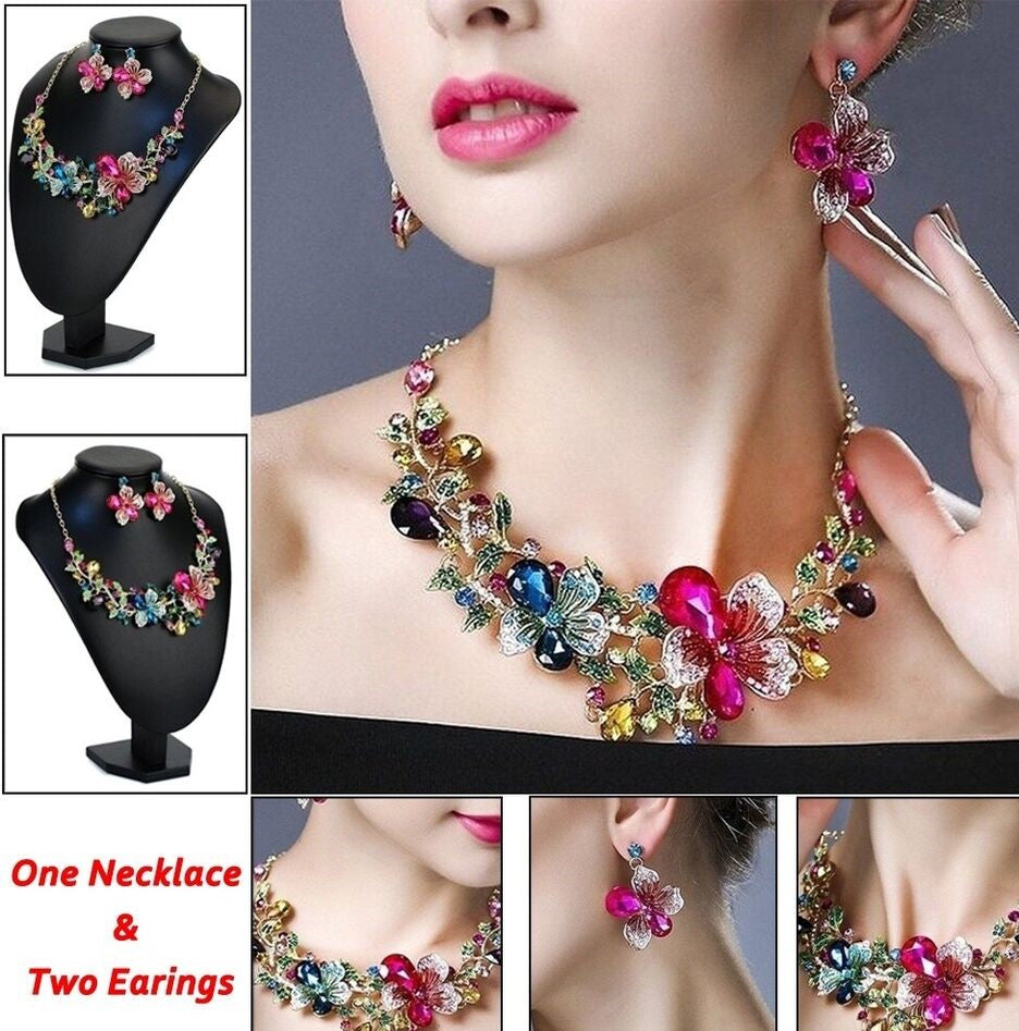 Necklace Earrings 3 Pcs Set