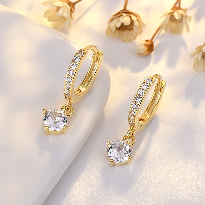 Gold Plated Zircon Earrings