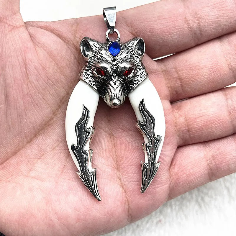 Men's Wolf Tooth Alloy Pendant Necklace