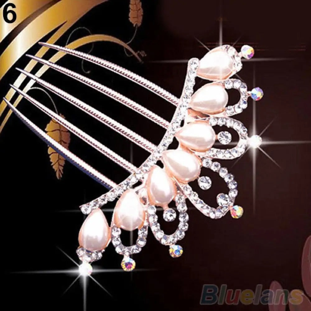 Women Metal Crystal Hair Braiding Clip Barrettes Hairpins for weddings